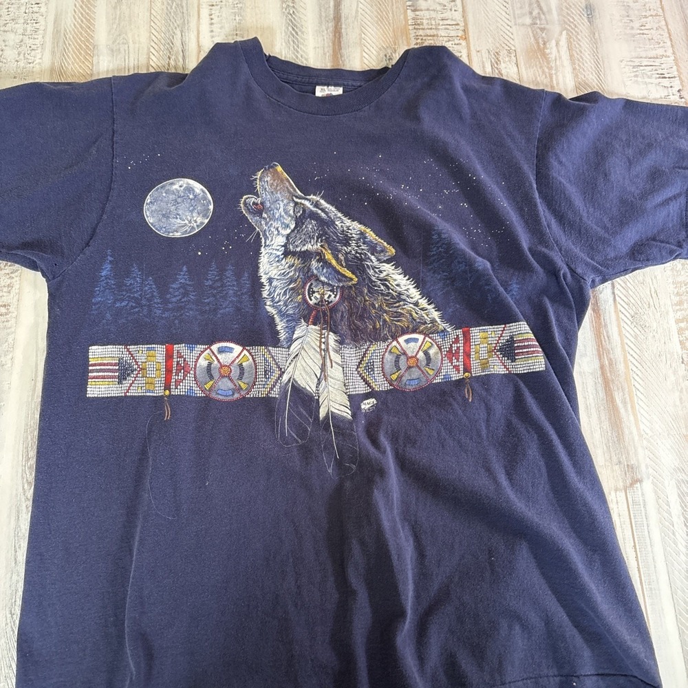 Vintage Wind Cave National Park Wolf T-Shirt Fruit of the Loom Made in USA XL